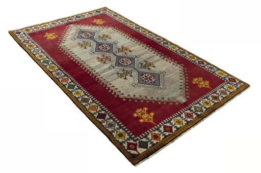 Close-up detail of 2000s Shiraz rug from Iran / Persia showing Wool weave