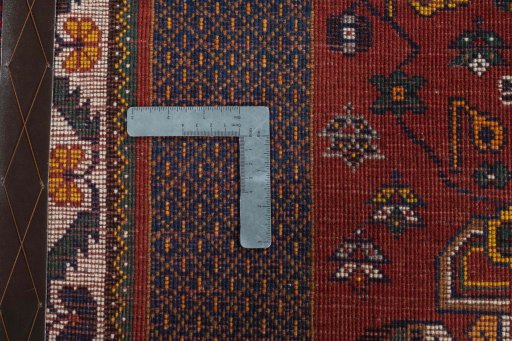 Close-up detail of 2000s Shiraz rug from Iran / Persia showing Wool weave
