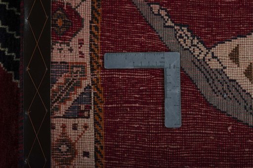 Close-up detail of 2000s Shiraz rug from Iran / Persia showing Wool weave