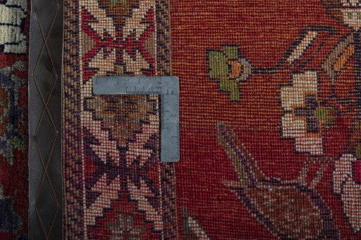 Close-up detail of 2000s Shiraz rug from Iran / Persia showing Wool weave