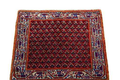 Surface texture of 2000s Shiraz rug with natural Wool and intricate pattern