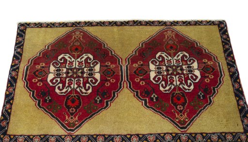 Surface texture of 2000s Shiraz rug with natural Wool and intricate pattern