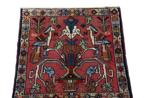 Surface texture of 2000s Shiraz rug with natural Wool and intricate pattern