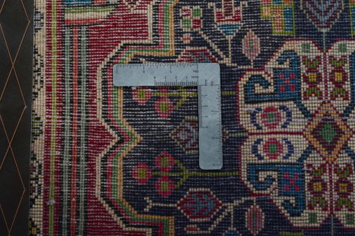 Close-up detail of 2000s Shiraz rug from Iran / Persia showing Wool weave
