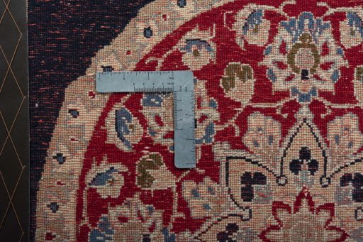 Close-up detail of 2000s Shiraz rug from Iran / Persia showing Wool weave