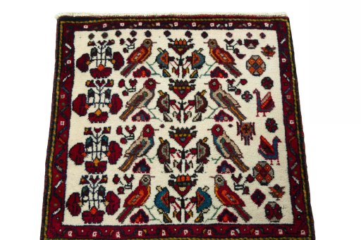 Surface texture of 2000s Shiraz rug with natural Wool and intricate pattern