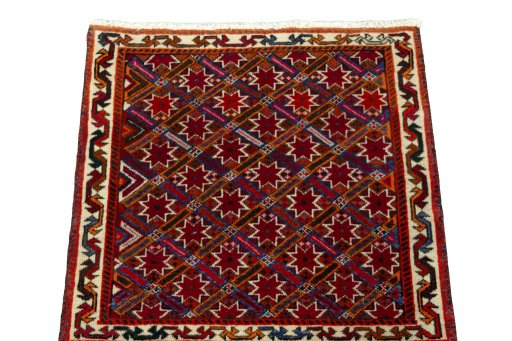 Surface texture of 2000s Shiraz rug with natural Wool and intricate pattern