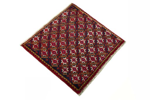 Close-up detail of 2000s Shiraz rug from Iran / Persia showing Wool weave