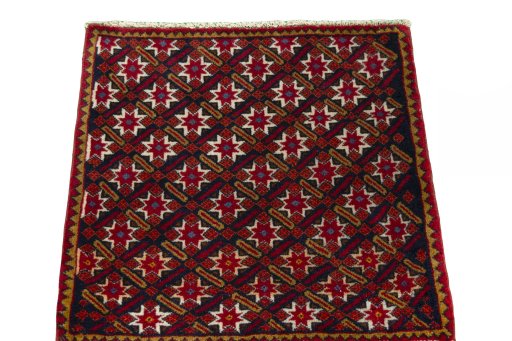 Surface texture of 2000s Shiraz rug with natural Wool and intricate pattern