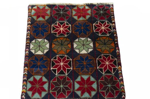 Surface texture of 2000s Shiraz rug with natural Wool and intricate pattern