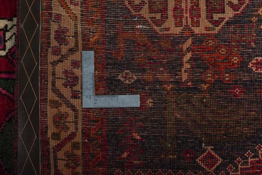 Surface texture of 2000s Shiraz rug with natural Wool and intricate pattern