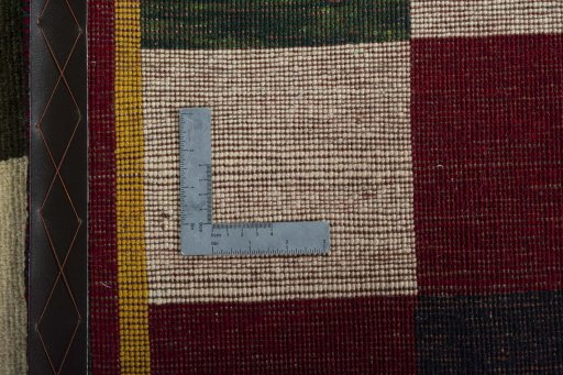 Close-up detail of 2000s Shiraz rug from Iran / Persia showing Wool weave