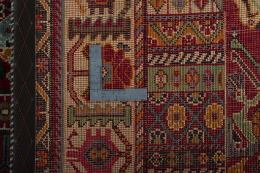 Close-up detail of 2000s Shiraz rug from Iran / Persia showing Wool weave