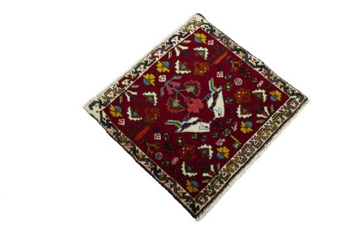 Close-up detail of 2000s Shiraz rug from Iran / Persia showing Wool weave