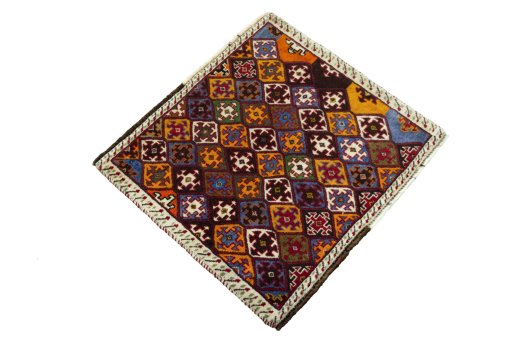 Close-up detail of 2000s Shiraz rug from Iran / Persia showing Wool weave