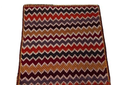 Surface texture of 2000s Shiraz rug with natural Wool and intricate pattern