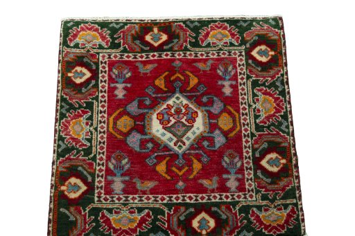 Surface texture of 2000s Shiraz rug with natural Wool and intricate pattern