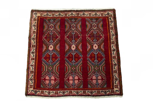 Surface texture of 2000s Shiraz rug with natural Wool and intricate pattern