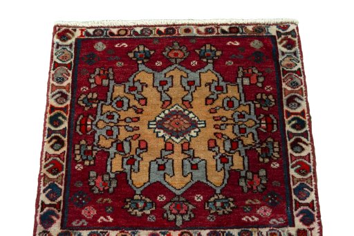 Surface texture of 2000s Shiraz rug with natural Wool and intricate pattern