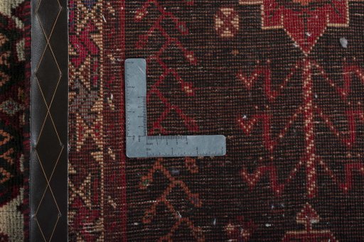 Close-up detail of 2000s Shiraz rug from Iran / Persia showing Wool weave