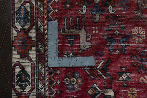 Close-up detail of 2000s Shiraz rug from Iran / Persia showing Wool weave