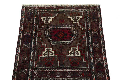 Surface texture of 2000s Shiraz rug with natural Wool and intricate pattern