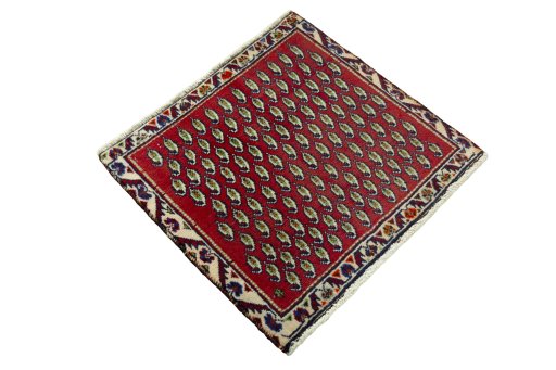 Close-up detail of 2000s Shiraz rug from Iran / Persia showing Wool weave