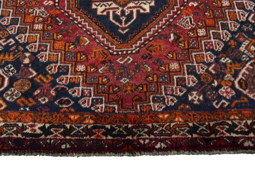 Central medallion detail of 1970s Shiraz rug from Iran / Persia