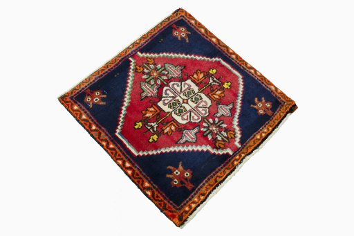 Close-up detail of 2000s Shiraz rug from Iran / Persia showing Wool weave