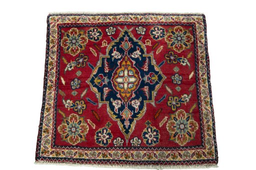 Surface texture of 2000s Shiraz rug with natural Wool and intricate pattern