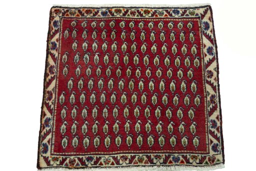 Surface texture of 2000s Shiraz rug with natural Wool and intricate pattern