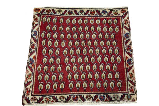 Surface texture of 2000s Shiraz rug with natural Wool and intricate pattern