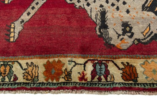 Central medallion detail of 2000s Shiraz rug from Iran / Persia