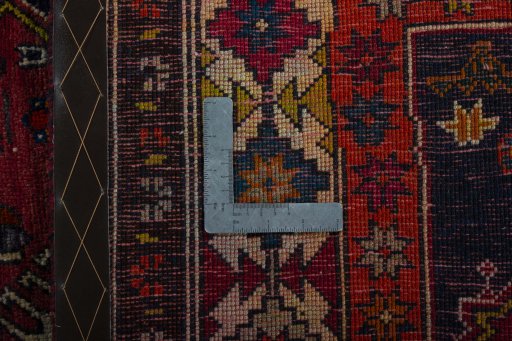Close-up detail of 2000s Shiraz rug from Iran / Persia showing Wool weave