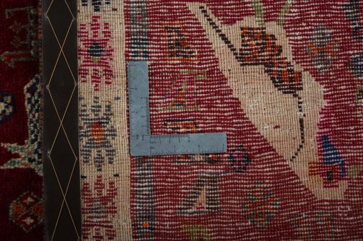 Close-up detail of 2000s Shiraz rug from Iran / Persia showing Wool weave