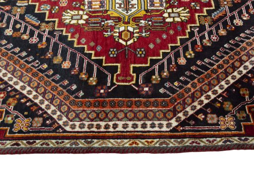 Full view of 2000s Shiraz rug from Iran / Persia, 263 × 168 cm in Blue tones