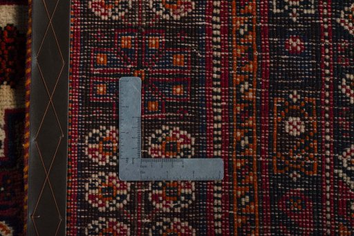 Surface texture of 2000s Shiraz rug with natural Wool and intricate pattern