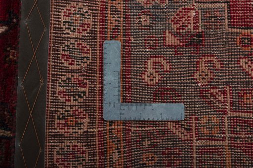 Surface texture of 2000s Shiraz rug with natural Wool and intricate pattern