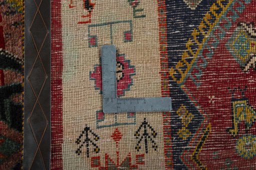 Close-up detail of 2000s Shiraz rug from Iran / Persia showing Wool weave
