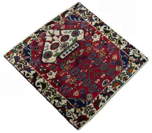 Close-up detail of 2000s Shiraz rug from Iran / Persia showing Wool weave