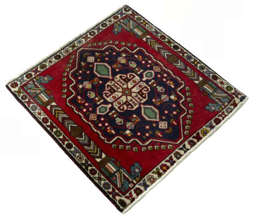 Close-up detail of 2000s Shiraz rug from Iran / Persia showing Wool weave