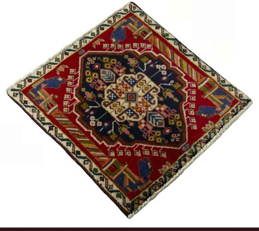 Close-up detail of 2000s Shiraz rug from Iran / Persia showing Wool weave