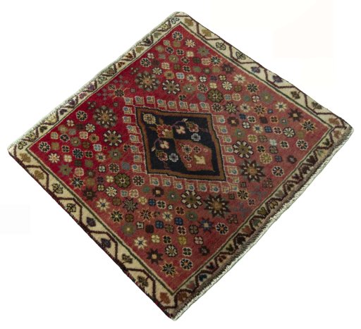 Close-up detail of 2000s Shiraz rug from Iran / Persia showing Wool weave