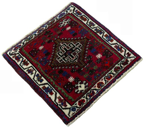 Close-up detail of 2000s Shiraz rug from Iran / Persia showing Wool weave