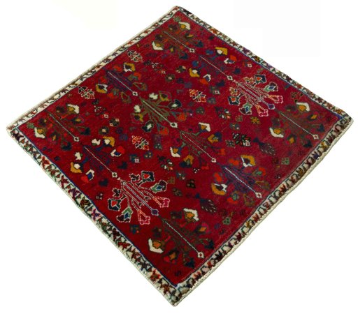 Close-up detail of 2000s Shiraz rug from Iran / Persia showing Wool weave