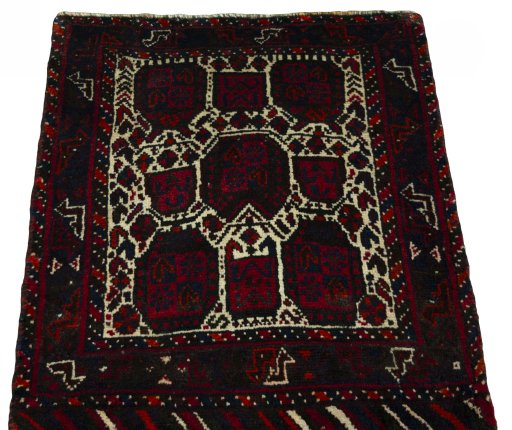 Surface texture of 2000s Shiraz rug with natural Wool and intricate pattern