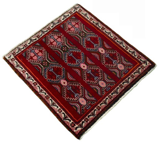 Close-up detail of 2000s Shiraz rug from Iran / Persia showing Wool weave