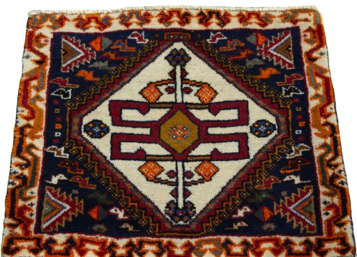 Surface texture of 2000s Shiraz rug with natural Wool and intricate pattern
