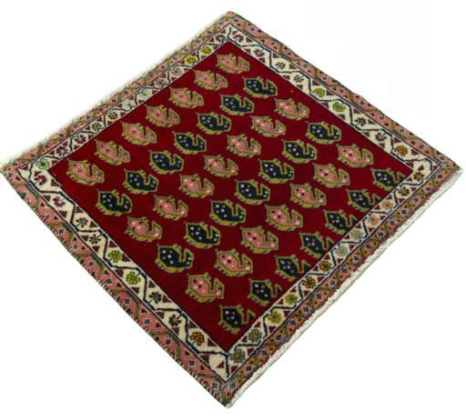 Close-up detail of 2000s Shiraz rug from Iran / Persia showing Wool weave