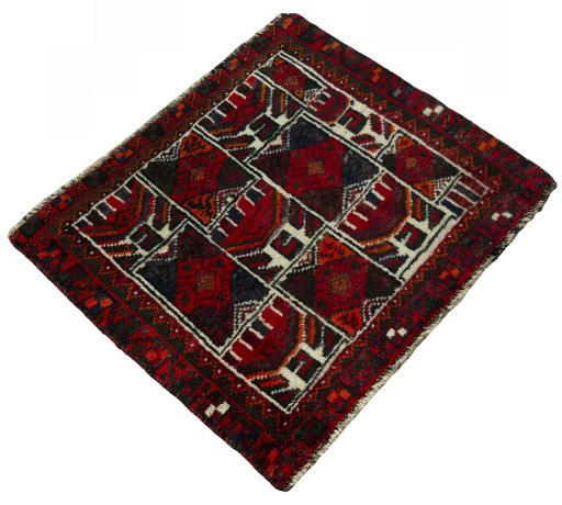 Close-up detail of 2000s Shiraz rug from Iran / Persia showing Wool weave